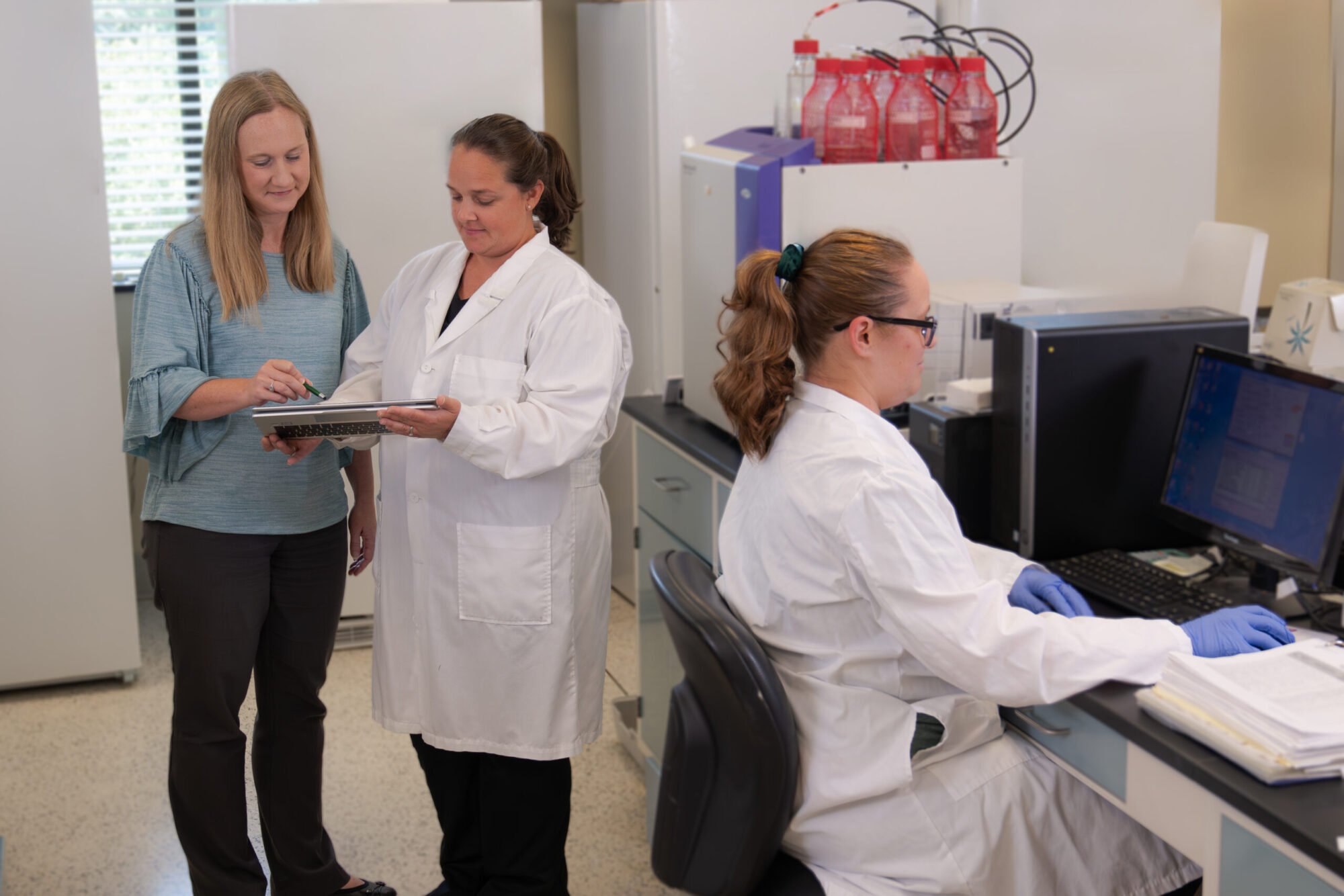 Lab director and two lab technologists