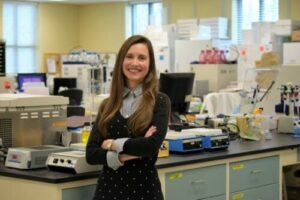 Dr. Francyne Kubaski in lab