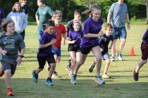 Kids running at Race the helix